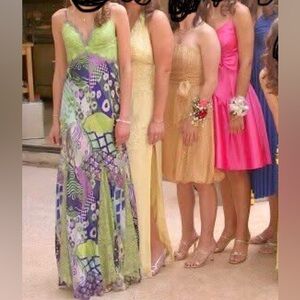 Mary.L Couture long, colorful dress, size 0.